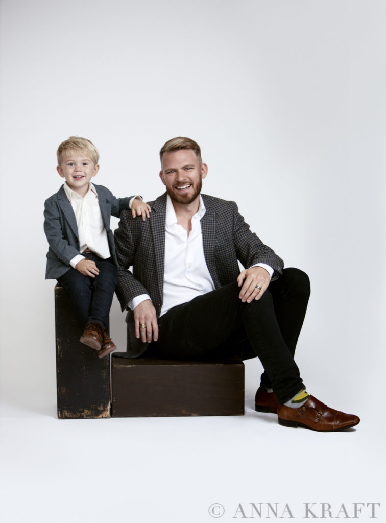 Luxury family Portrait daddy and son